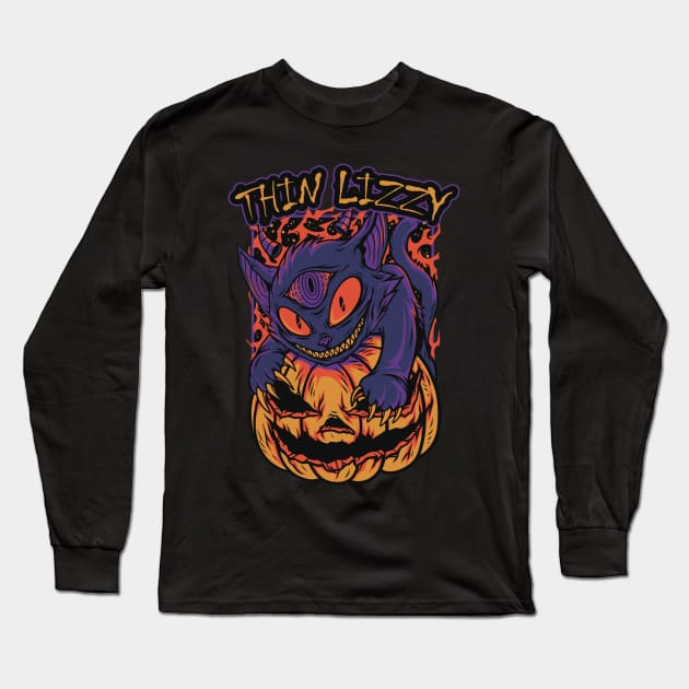 EYES DEVIL CAT THIN LIZZY Long Sleeve T-Shirt by Upgrade Yourself